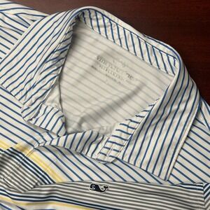 Vineyard Vines‎ Performance Polo Shirt Mens Large Stripe Golf Casual Print